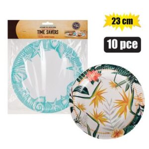 Picnic plates paper 10pc round asst 23cm