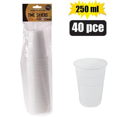 Picnic cups pl 40pce disposable 250ml