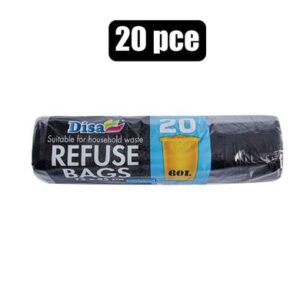 Refuse bag black 20pc 750x950mm