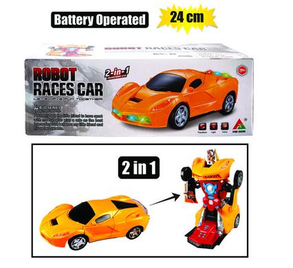 Battery operated transform robot 24cm