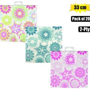 Serviettes 2ply 33cm 20pc kaleidoscope