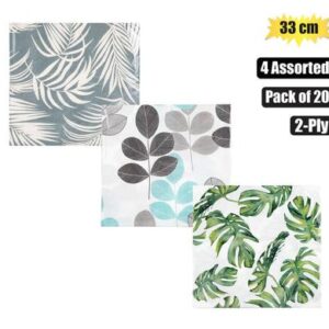 Serviettes 2ply 33cm 20pc leaves