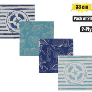 Serviettes 2ply 33cm 20pc marine