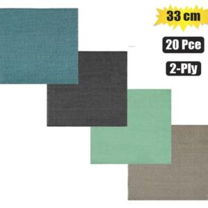 Serviettes 2ply 33cm 20pc plain linen